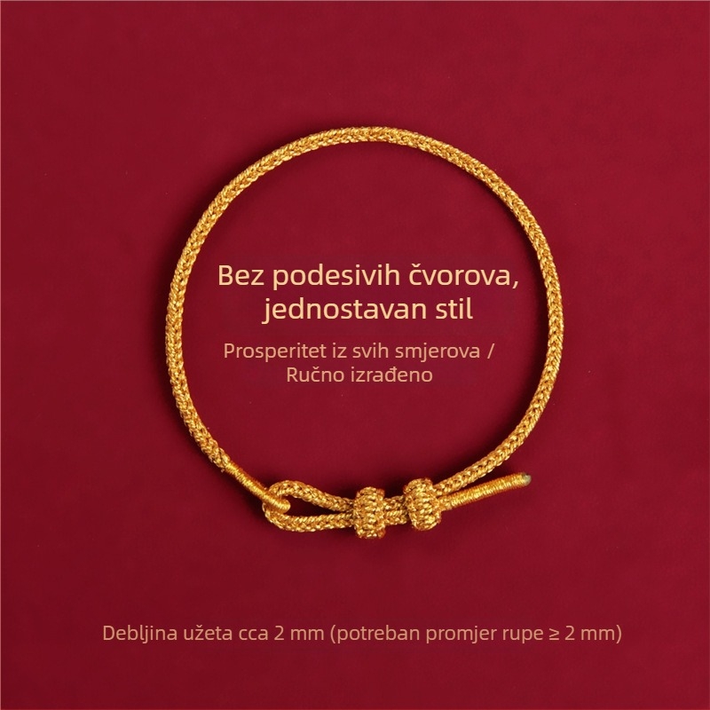 DIY pleteni narukvica od užeta, etnički stil, unisex, ručno izrađena, proljeće 2025