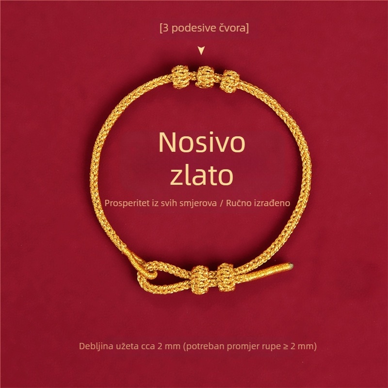 DIY pleteni narukvica od užeta, etnički stil, unisex, ručno izrađena, proljeće 2025