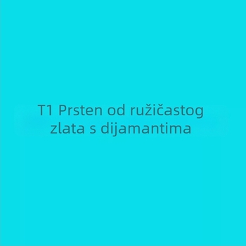 Prsten T Brand T1 s polu-dijamantom, pozlaćen V zlatom, 18K ružičasto zlato, glatka površina, geometrijski dijamant, par prstena