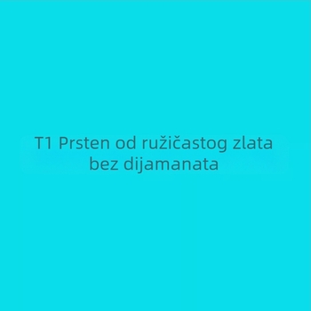 Prsten T Brand T1 s polu-dijamantom, pozlaćen V zlatom, 18K ružičasto zlato, glatka površina, geometrijski dijamant, par prstena