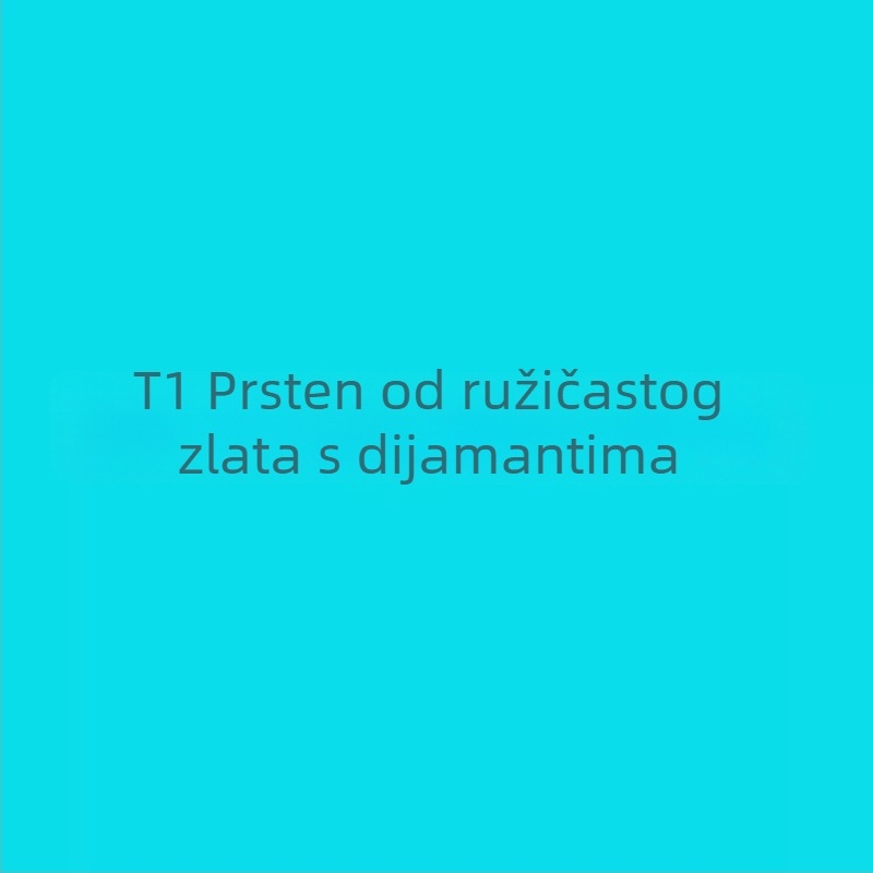 Prsten T Brand T1 s polu-dijamantom, pozlaćen V zlatom, 18K ružičasto zlato, glatka površina, geometrijski dijamant, par prstena