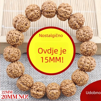 Narukvica Bodhi sjemena - etnički stil za parove, polirani geometrijski dizajn, 14 komada, podrijetlo Hangzhou