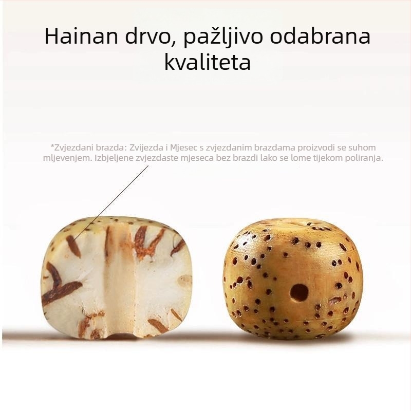 Bodhi narukvica, etnički stil, unisex, cilindrične perle, polirane, 48 komada