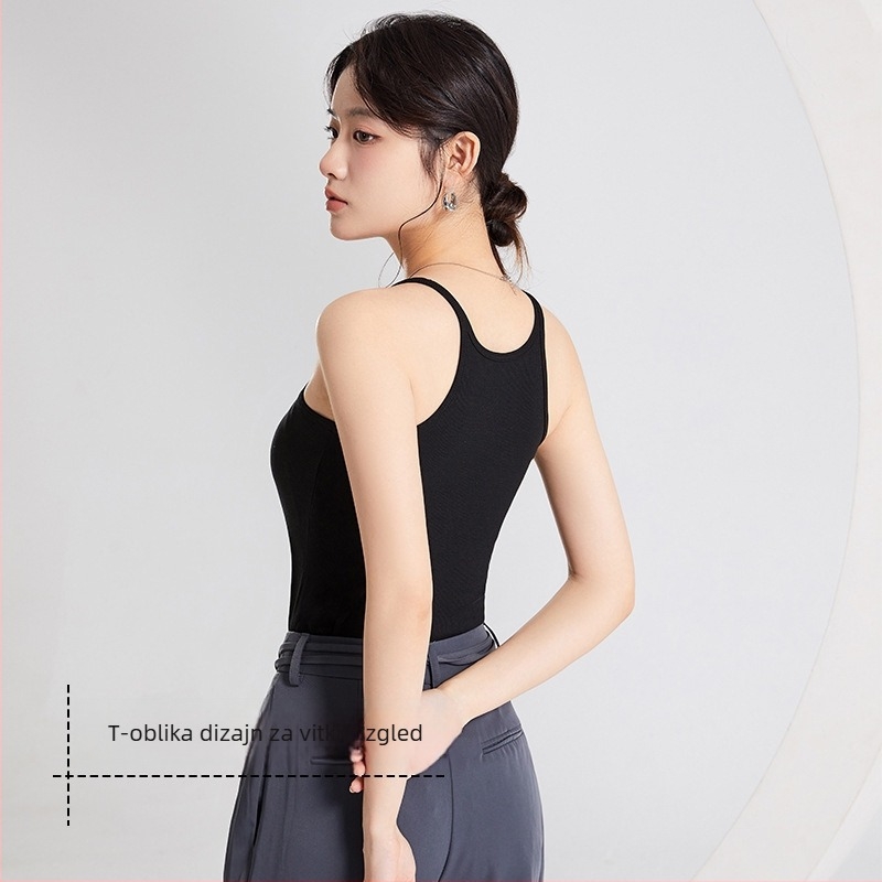 Camisola s podstavom od pjene, remen za rame, okrugli izrez, Lysel tkanina, debljina 201-250 g/m²