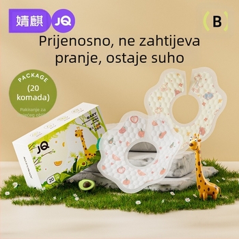 Jednokratni šal za pljuvačku za bebe – vodootporan, od netkanog materijala, unisex, za djecu od 0 do 6 godina – Jingqi