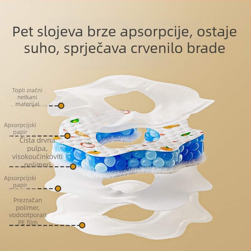 Jednokratni šal za pljuvačku za bebe – vodootporan, od netkanog materijala, unisex, za djecu od 0 do 6 godina – Jingqi