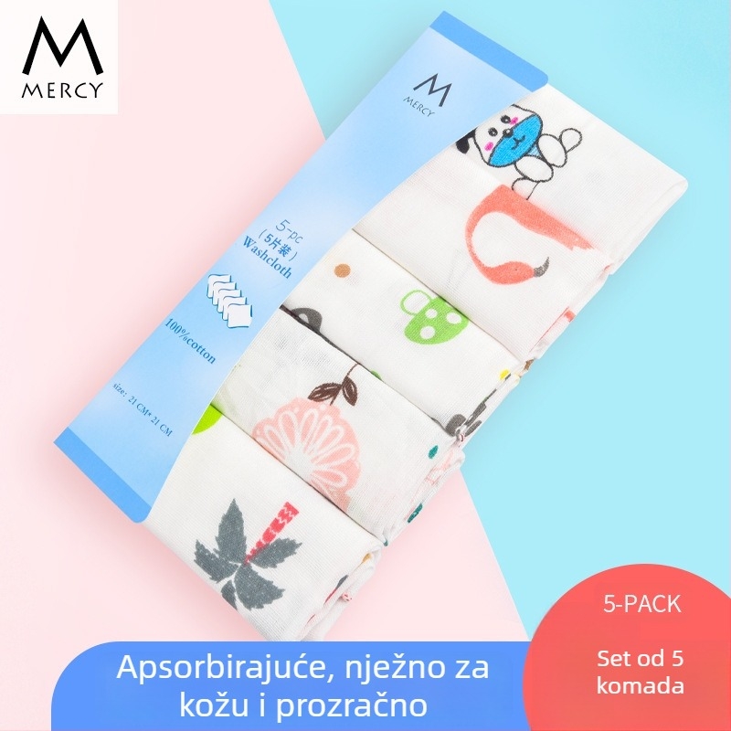 MORCIEY beba salivna maramica – 100% pamuk, visoka upijanja, za novorođenčad (0–1 godina), uzorci: životinje, pruge, karirano, crtani