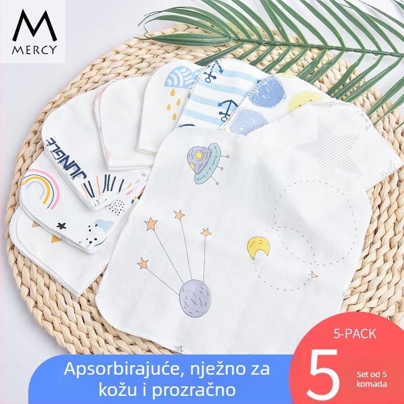 MORCIEY beba salivna maramica – 100% pamuk, visoka upijanja, za novorođenčad (0–1 godina), uzorci: životinje, pruge, karirano, crtani
