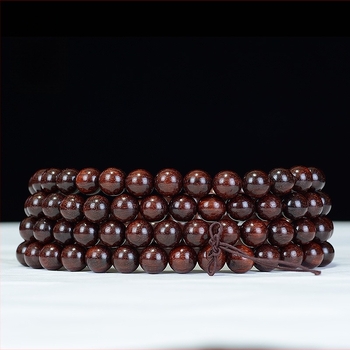 Narukvica s 108 perla Blood Sandalwood, etničkog stila, unisex, polirana