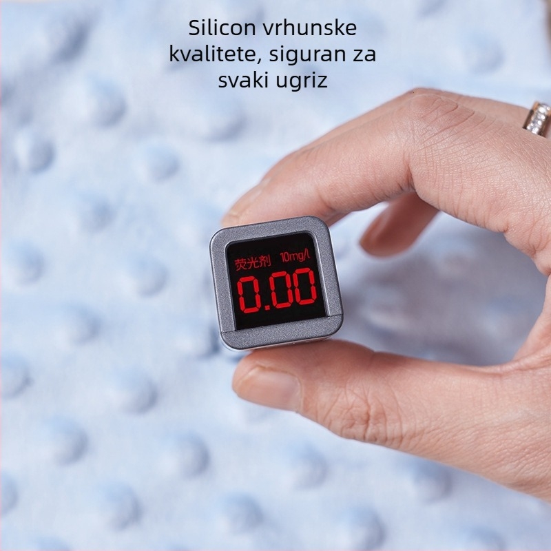 Ubrus za pljuvačku s žvačkim silikonom za bebe 0–3 godine – bean velvet tkanina, silikon za hranu, smirujuća funkcija