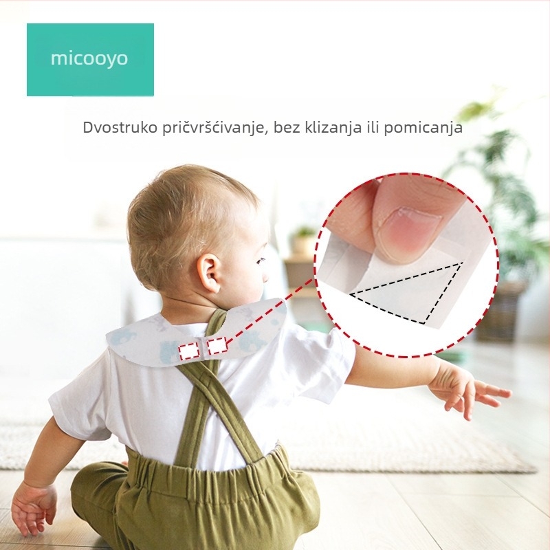 Mikoyou jednokratna bebina krpica s džepom, vodootporna i otporna na prljavštinu, neprozurna tkanina, pamuk, karikatura uzorak, za dob 0–6 godina
