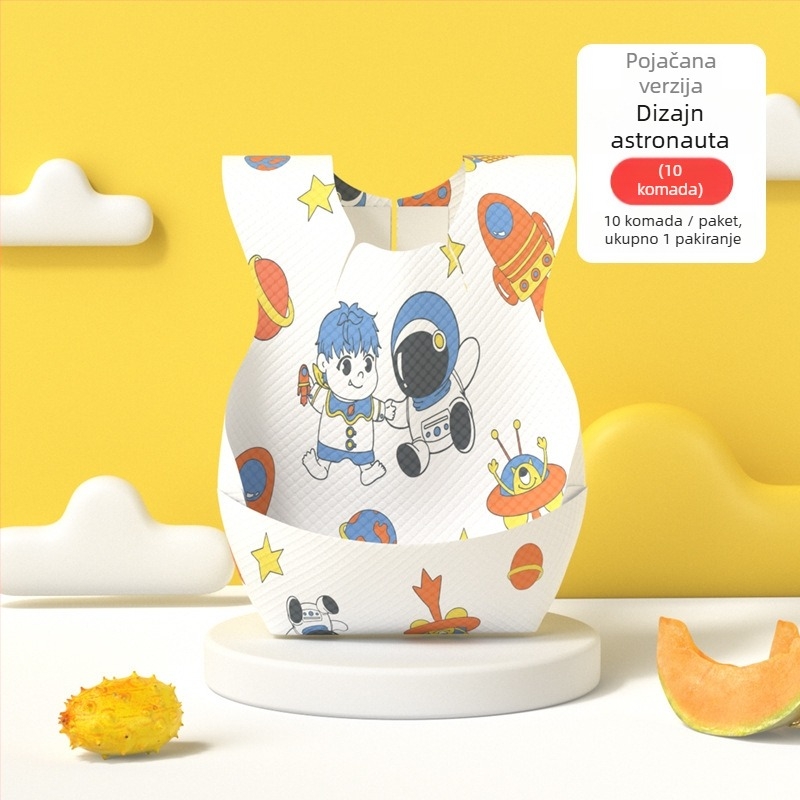 Mikoyou jednokratna bebina krpica s džepom, vodootporna i otporna na prljavštinu, neprozurna tkanina, pamuk, karikatura uzorak, za dob 0–6 godina