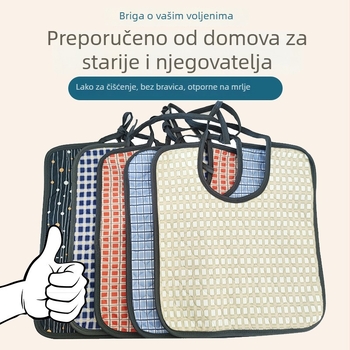 Pamukeni dječji bib za jelo, 3–8 godina — vodootporan i otporan na prljavštinu, unisex, uzorak: kao na slici