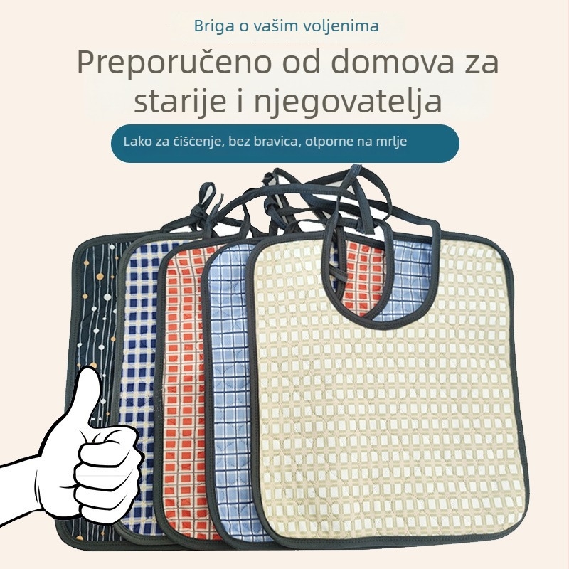 Pamukeni dječji bib za jelo, 3–8 godina — vodootporan i otporan na prljavštinu, unisex, uzorak: kao na slici