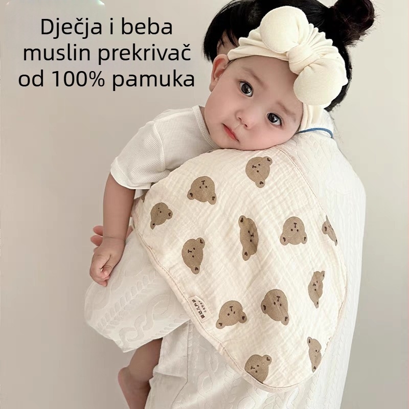 Bejbi podrigivanje ubrus s osam slojeva pamučne gaze, upijajući, s točkastim uzorkom, sigurnosna klasa A