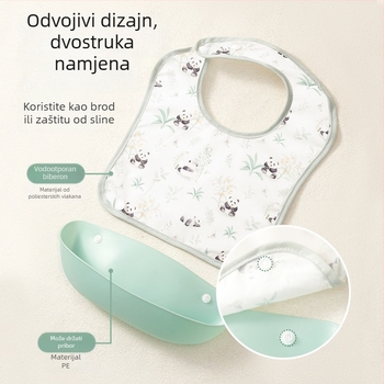 Dječji jedilni bib - vodootporni EVA, crtani uzorak, sigurnosna razina A, za djecu 1–3 godine
