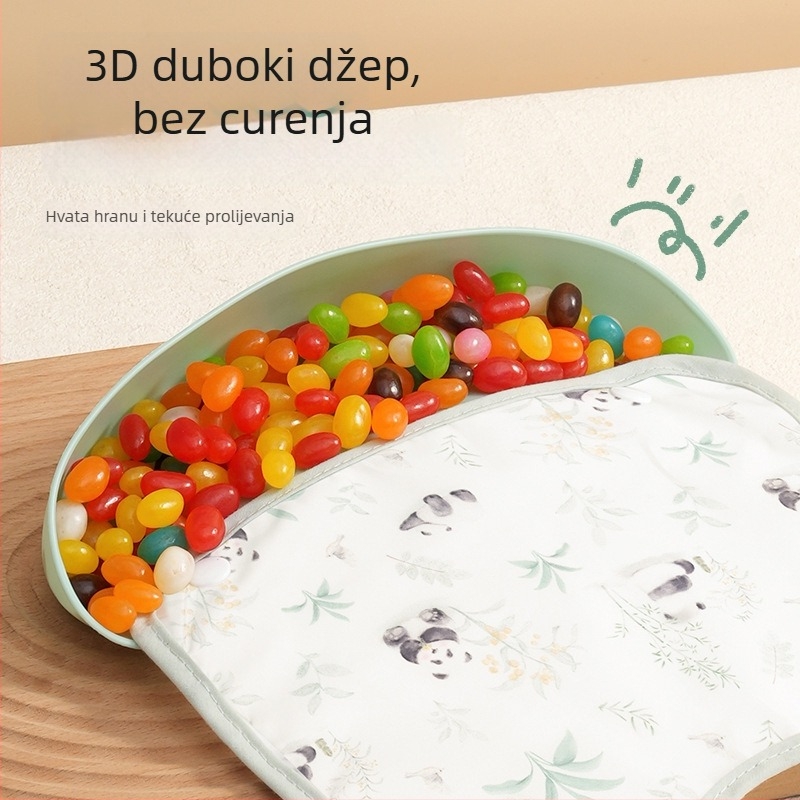Dječji jedilni bib - vodootporni EVA, crtani uzorak, sigurnosna razina A, za djecu 1–3 godine