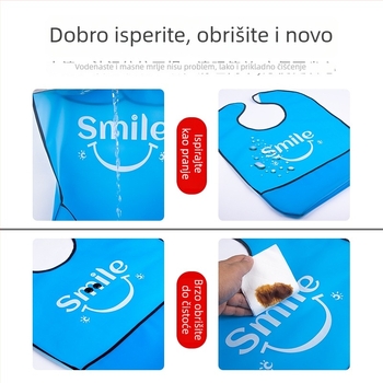 TPU odrasli bib – vodootporan i otporan na prljavštinu za jelo, unisex