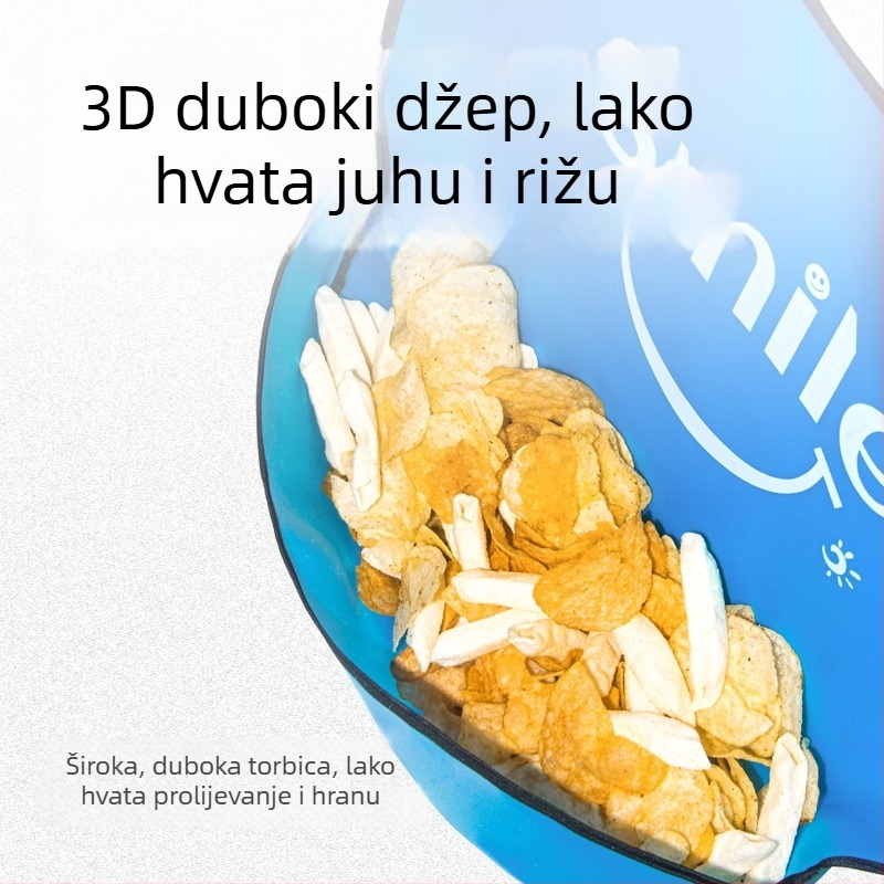 TPU odrasli bib – vodootporan i otporan na prljavštinu za jelo, unisex
