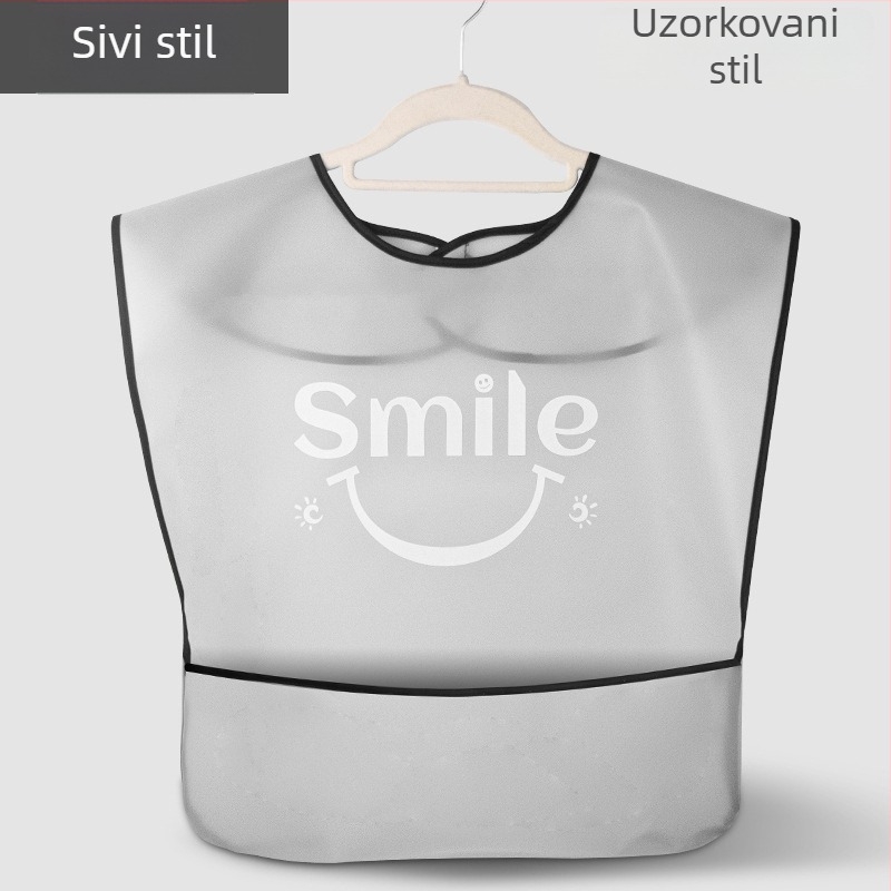 TPU odrasli bib – vodootporan i otporan na prljavštinu za jelo, unisex