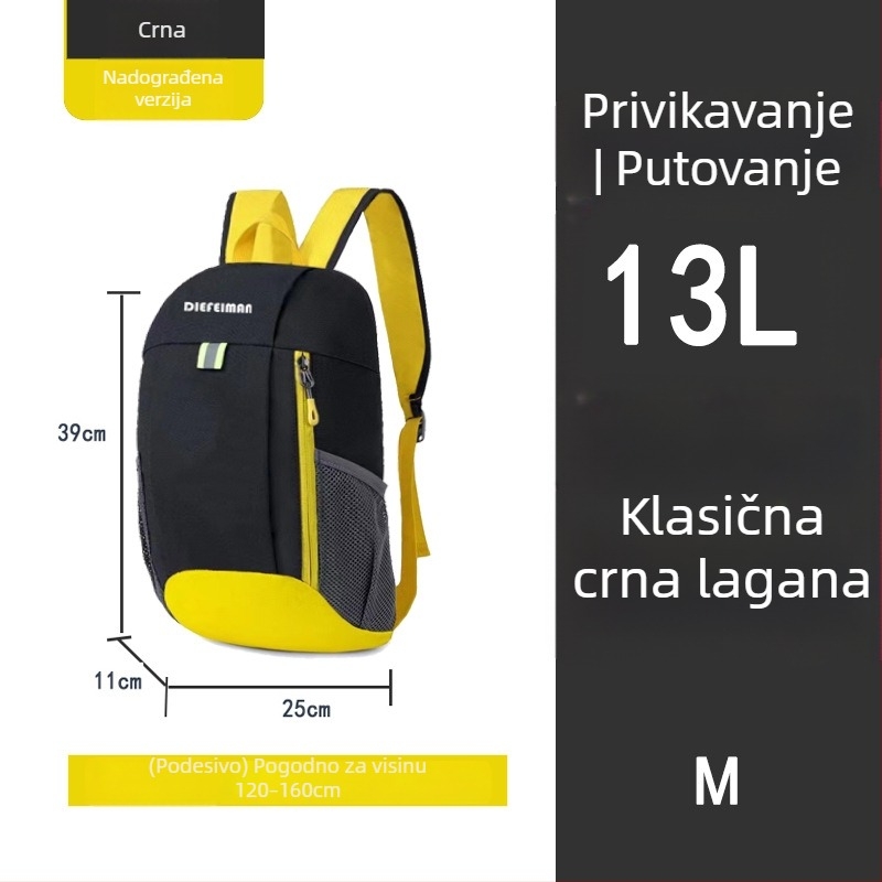 Dječji sportski ruksak za putovanja — ultralak dizajn; Oxford materijal; dob 6–12 godina; naramenice s zračnim jastucima (Oxford materijal; dob 6–12; ultralak dizajn; naramenice s zračnim jastucima)