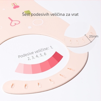 IKV silikonski hranilni bib za bebe, prehrambene kvalitete, vodoodporan, izuzetno mekan i tanak, s džepom za slinu, uzorak crtani/cvijeće, za djecu 1–3 godine
