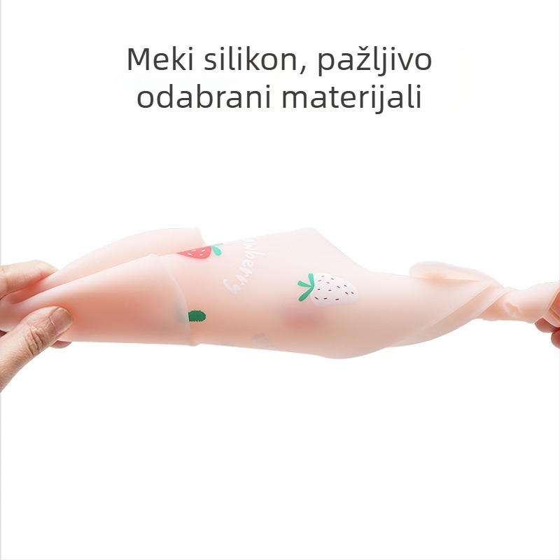 IKV silikonski hranilni bib za bebe, prehrambene kvalitete, vodoodporan, izuzetno mekan i tanak, s džepom za slinu, uzorak crtani/cvijeće, za djecu 1–3 godine