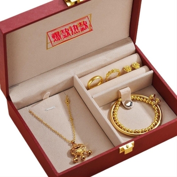 Vjenčani set nakita - ručno izrađeni petodijelni set s lažno trozlatnim završetkom; materijal: drugi, brendirano: drugi, prirodni stil