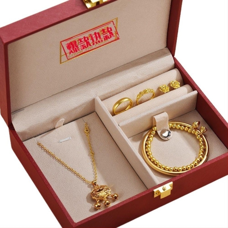 Vjenčani set nakita - ručno izrađeni petodijelni set s lažno trozlatnim završetkom; materijal: drugi, brendirano: drugi, prirodni stil