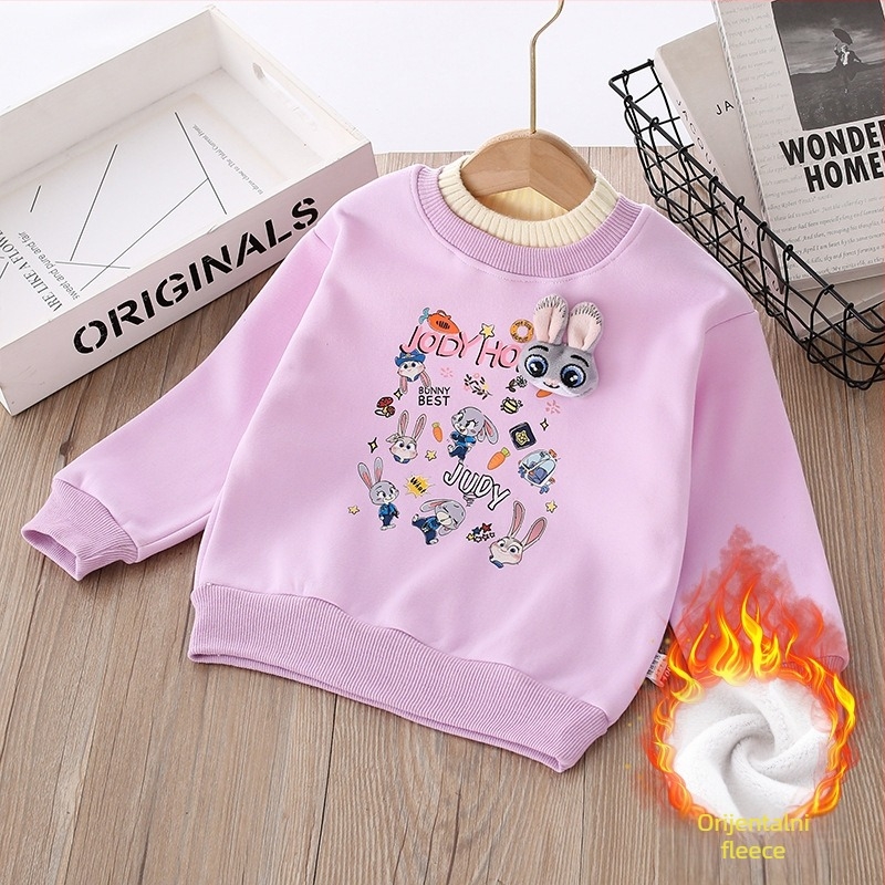 Dječji pamučni duk za djevojčice, casual stil, 60% pamuk, za dobnu skupinu 3–8 godina, Zima 2024