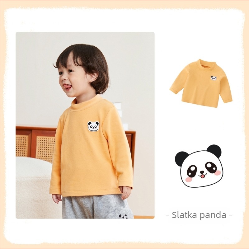 Dječji pamučni bazni top s dugim rukavima, unisex, za 1-3 godine, 80-100 cm, toplo unutarnje nošenje za proljeće i jesen, 95% pamuk