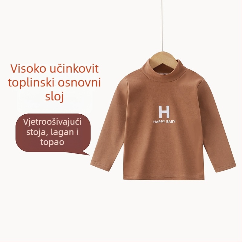 Dječji top s dugim rukavima za bazni sloj, karikatura uzorak, Derong poliester s mekim završetkom, korejski stil, za djecu 1–3 godine, proljeće i jesen