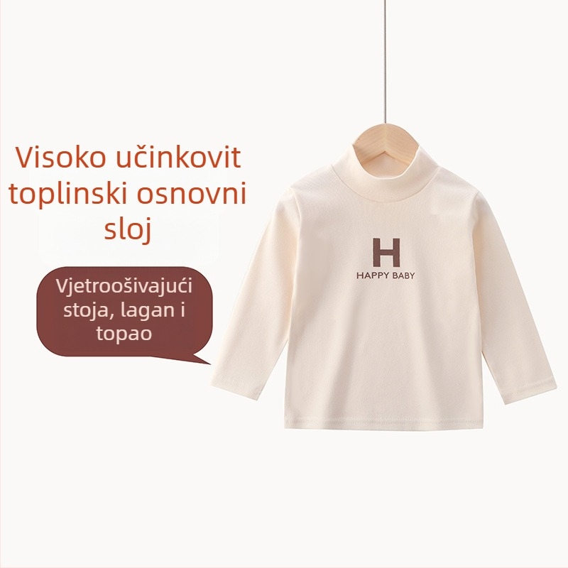 Dječji top s dugim rukavima za bazni sloj, karikatura uzorak, Derong poliester s mekim završetkom, korejski stil, za djecu 1–3 godine, proljeće i jesen