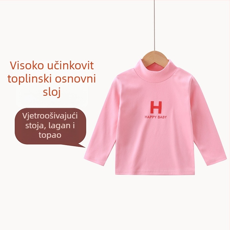 Dječji top s dugim rukavima za bazni sloj, karikatura uzorak, Derong poliester s mekim završetkom, korejski stil, za djecu 1–3 godine, proljeće i jesen