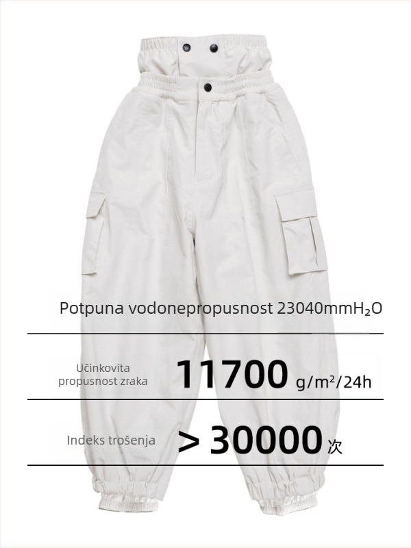 oddivski Dječje skijaške hlače za dječake i djevojčice, vodootporne 20000 mm, otporne na vjetar, prozračne, 3L najlon tkanina s poliesterom podstava