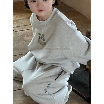 Unisex dječji set s korejskim stilom za proleće i jesen, višedjelni set, 100% poliester, dugi rukavi