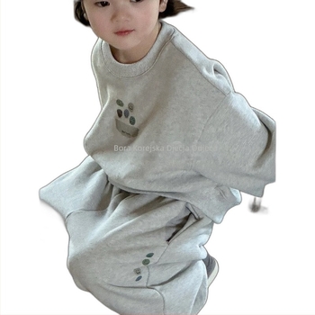 Unisex dječji set s korejskim stilom za proleće i jesen, višedjelni set, 100% poliester, dugi rukavi