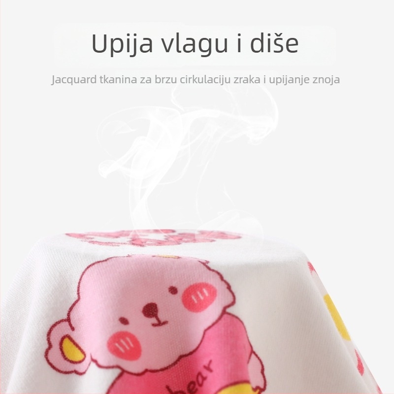 Dječja dugačka majica od pamuka s brušenim pamukom, odvlači vlagu, bez ovratnika