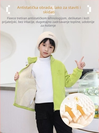 Unisex dječja vanjska jakna s flec podstavom, prozračna, topla, otporna na habanje, poliester