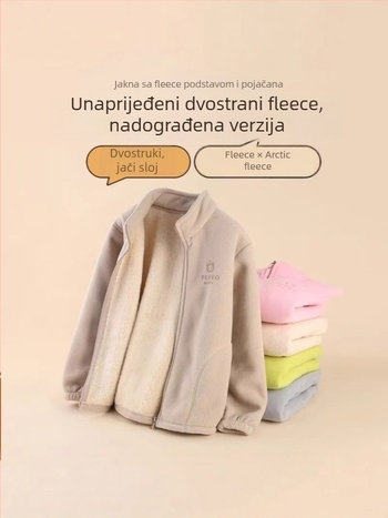 Unisex dječja vanjska jakna s flec podstavom, prozračna, topla, otporna na habanje, poliester
