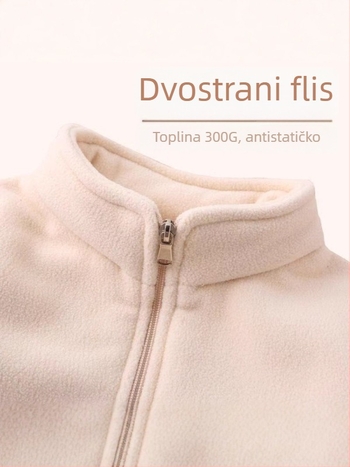 Unisex dječja vanjska jakna s flec podstavom, prozračna, topla, otporna na habanje, poliester