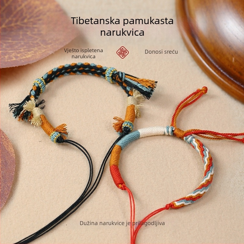 DIY pletene narukvica od užeta - ručno pletena, etnički stil, unisex, zima 2025