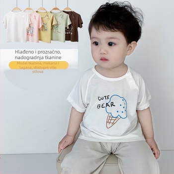 Dječje modalno majice kratkih rukava, korejski stil, antibakterijski, unisex, novorođenče 0–12 mjeseci