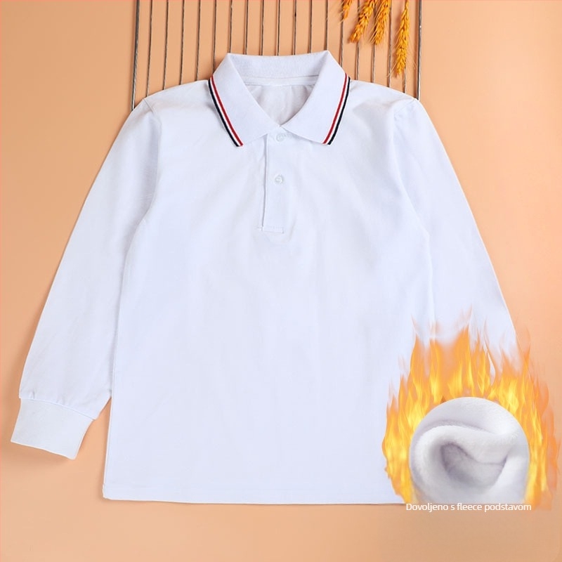 Unisex polo majica za školsku uniformu, dugi rukav, pamuk tkanina, proljeće i jesen
