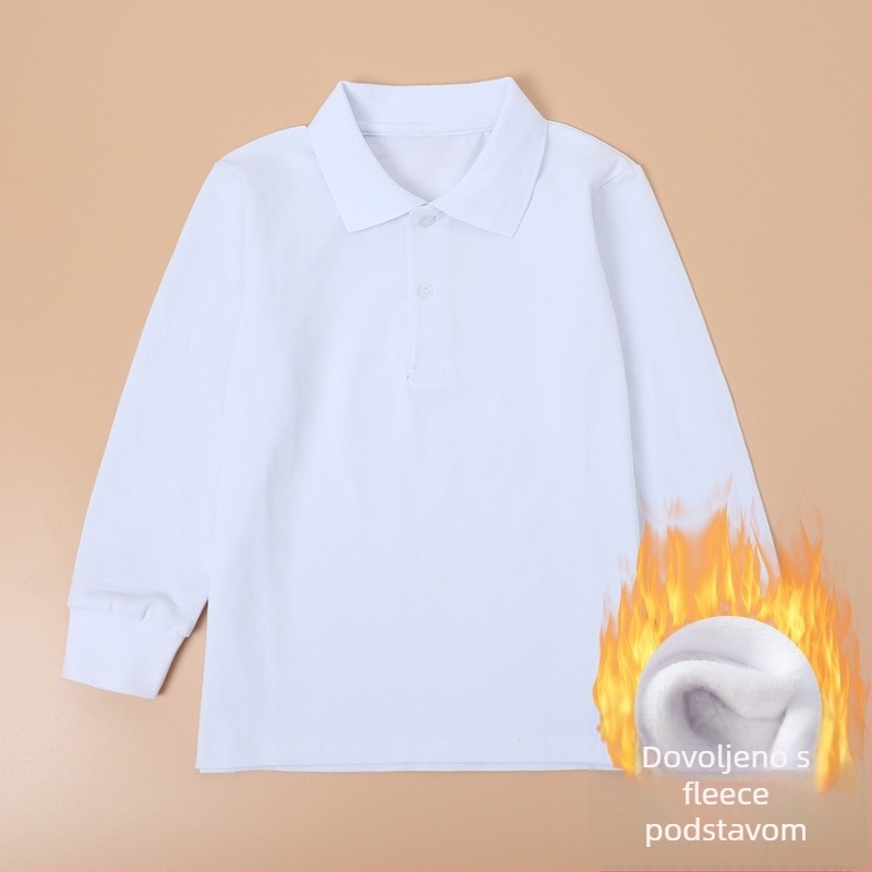 Unisex polo majica za školsku uniformu, dugi rukav, pamuk tkanina, proljeće i jesen