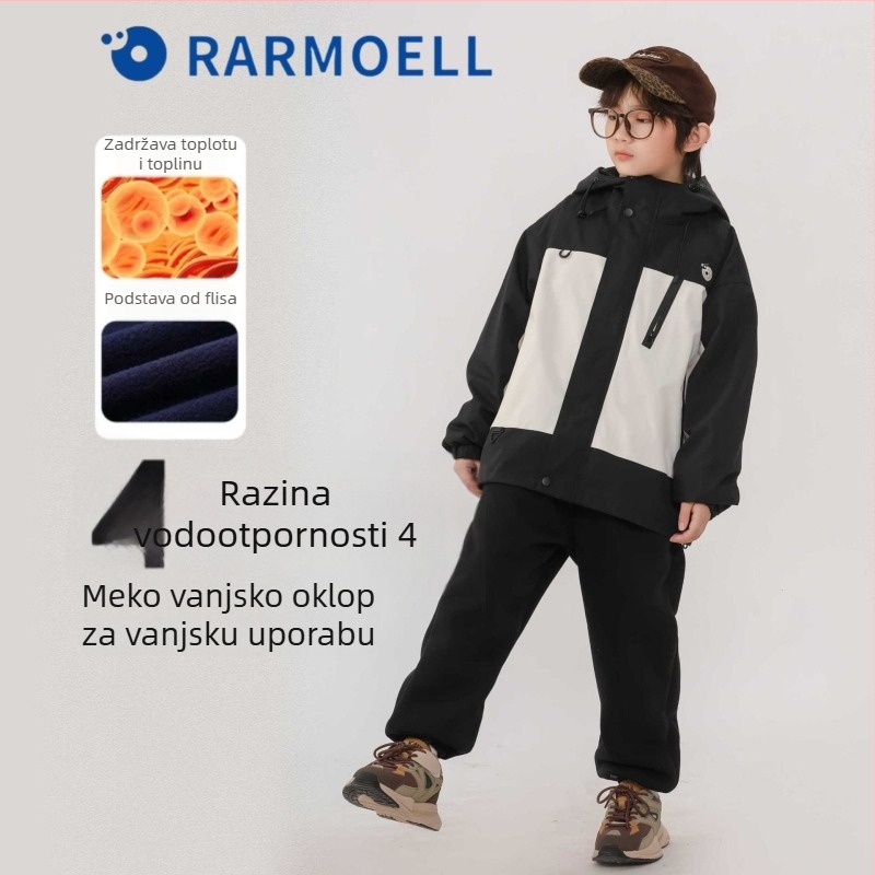 Dječja zimska jakna tri u jedan s odvojivom fleece podstavom, vodootporna 1000 mm, otporna na vjetar, prozračna, s kapuljačom
