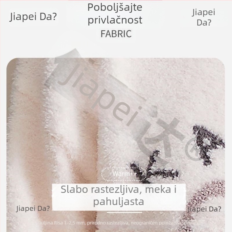 U3Q ženski set pidžama od coral fleece, topao i debeo zimski dugi komad, pogodan za nošenje i vani