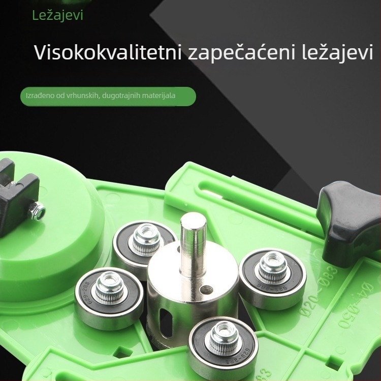 Alat za pozicioniranje otvora s usisnom čašom za staklene pločice i mramor – 2 komada, karbonsko čelika, za montažu namještaja, kućna uporaba