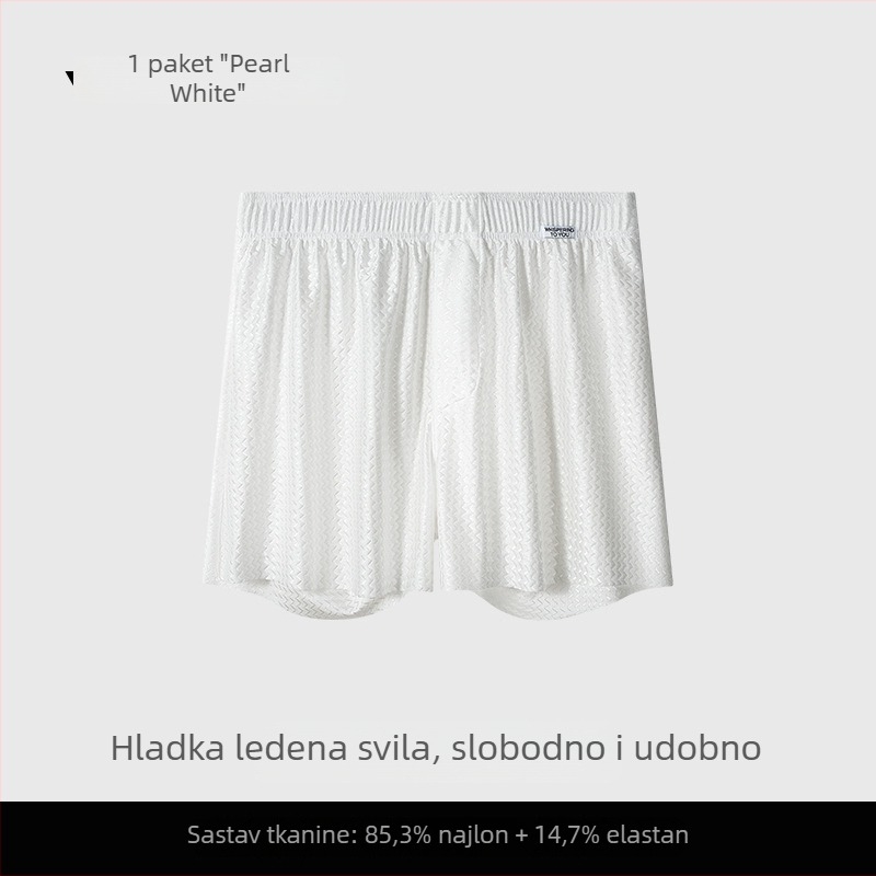 Muške hlače za spavanje, prozračne, srednji pojas, pletene, glavni materijal nylon 80–90%, podstava prepona od viskoze 30–50%, kućna upotreba, udoban slobodan kroj
