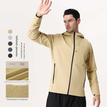 Muška vjetrovka s kapuljom za outdoor, dugi rukavi, zatvarač, brzo se suši i prozračna